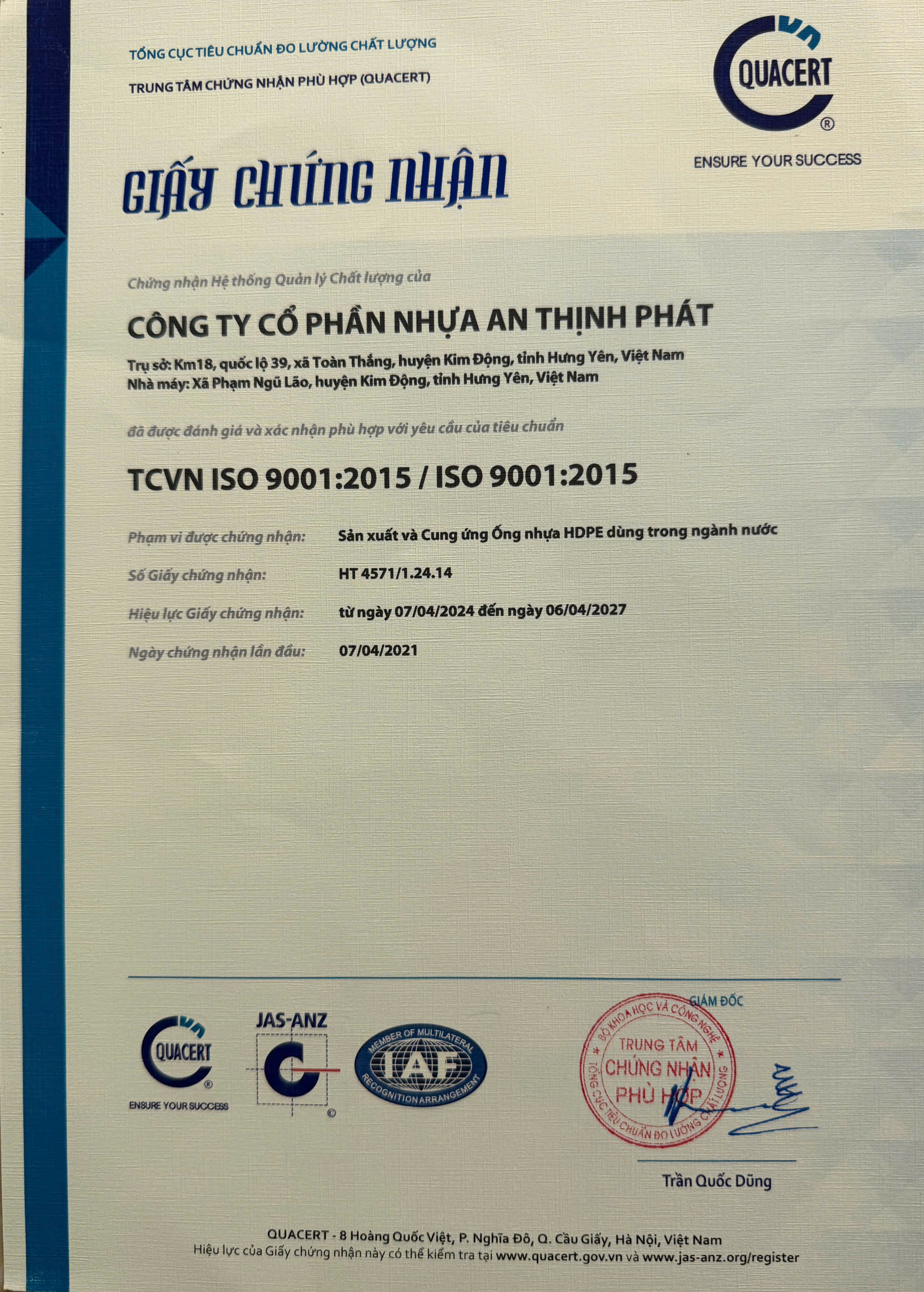 CÔNG TY CP NHỰA AN THỊNH PHÁT